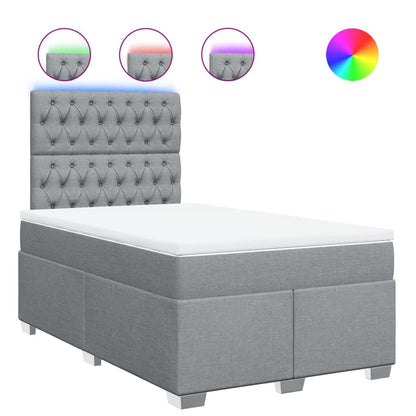 Giroletto a Molle con Materasso Grigio Chiaro 120x190cm Tessuto | homemem39