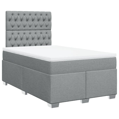 Giroletto a Molle con Materasso Grigio Chiaro 120x190cm Tessuto