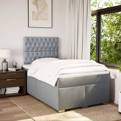 Giroletto a Molle con Materasso Grigio Chiaro 120x190cm Tessuto