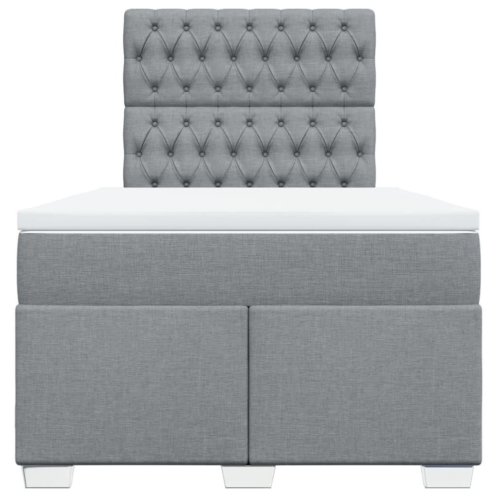 Giroletto a Molle con Materasso Grigio Chiaro 120x190cm Tessuto | homemem39