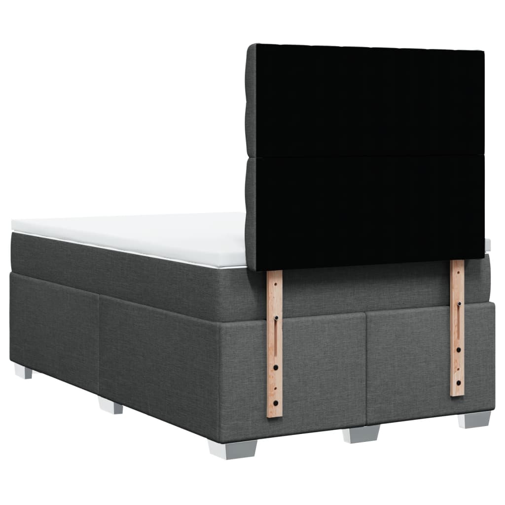 Giroletto a Molle con Materasso Grigio Scuro 120x190cm Tessuto