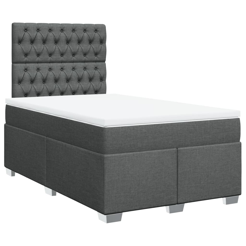 Giroletto a Molle con Materasso Grigio Scuro 120x190cm Tessuto