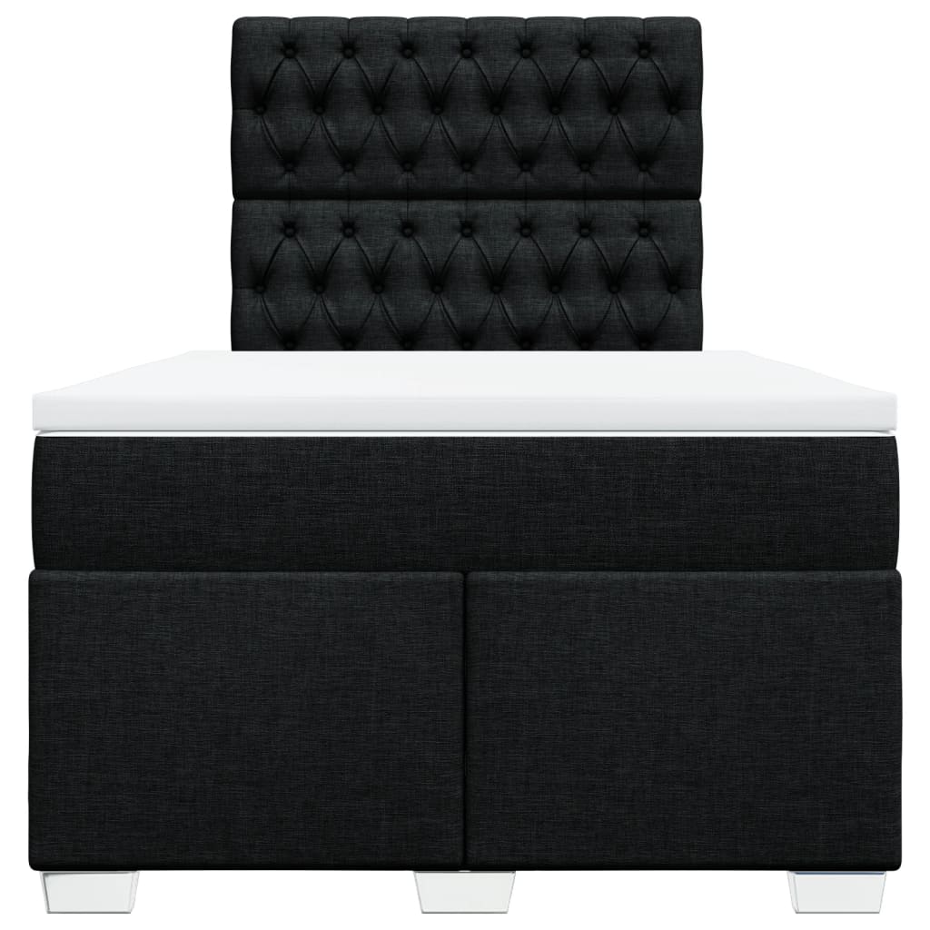 Giroletto a Molle con Materasso Nero 120x190 cm in Tessuto
