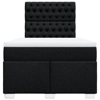 Giroletto a Molle con Materasso Nero 120x190 cm in Tessuto