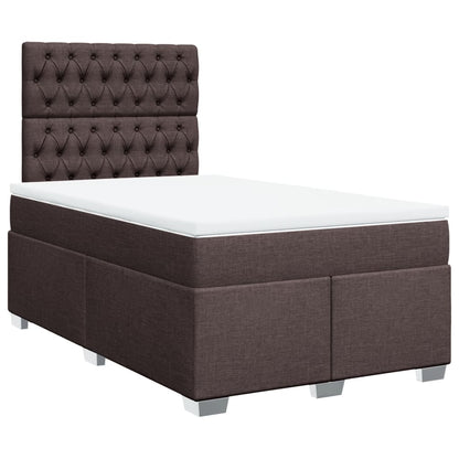 Giroletto a Molle con Materasso Marrone Scuro 120x190cm Tessuto