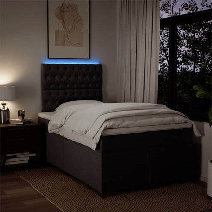 Giroletto a Molle con Materasso Marrone Scuro 120x190cm Tessuto | homemem39