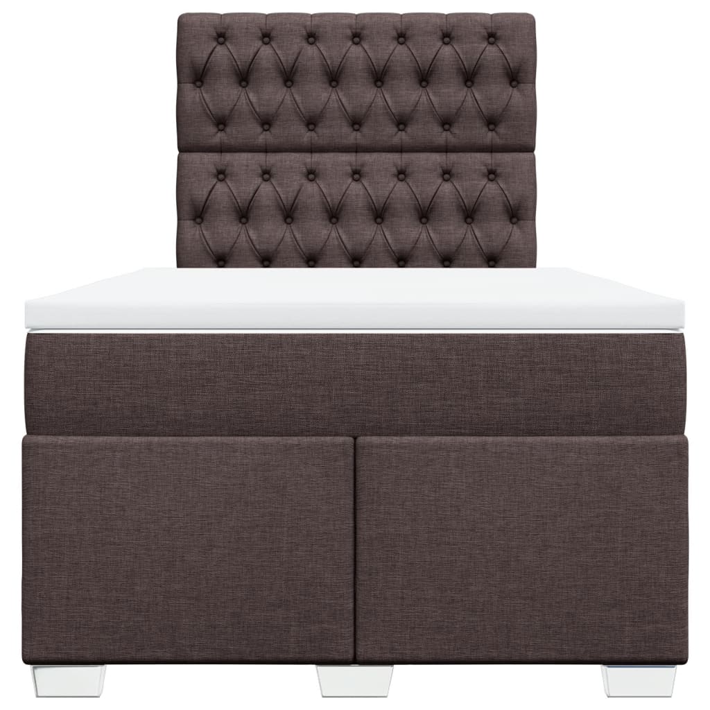 Giroletto a Molle con Materasso Marrone Scuro 120x190cm Tessuto | homemem39