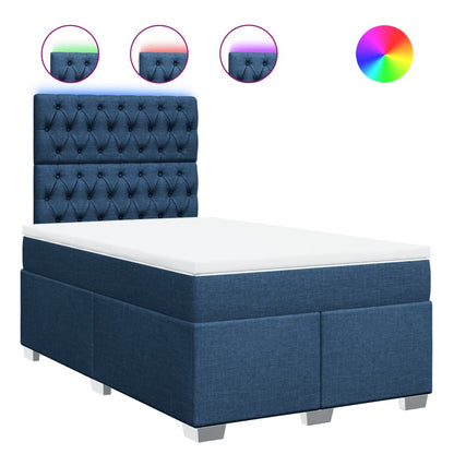 Giroletto a Molle con Materasso Blu 120x190 cm in Tessuto