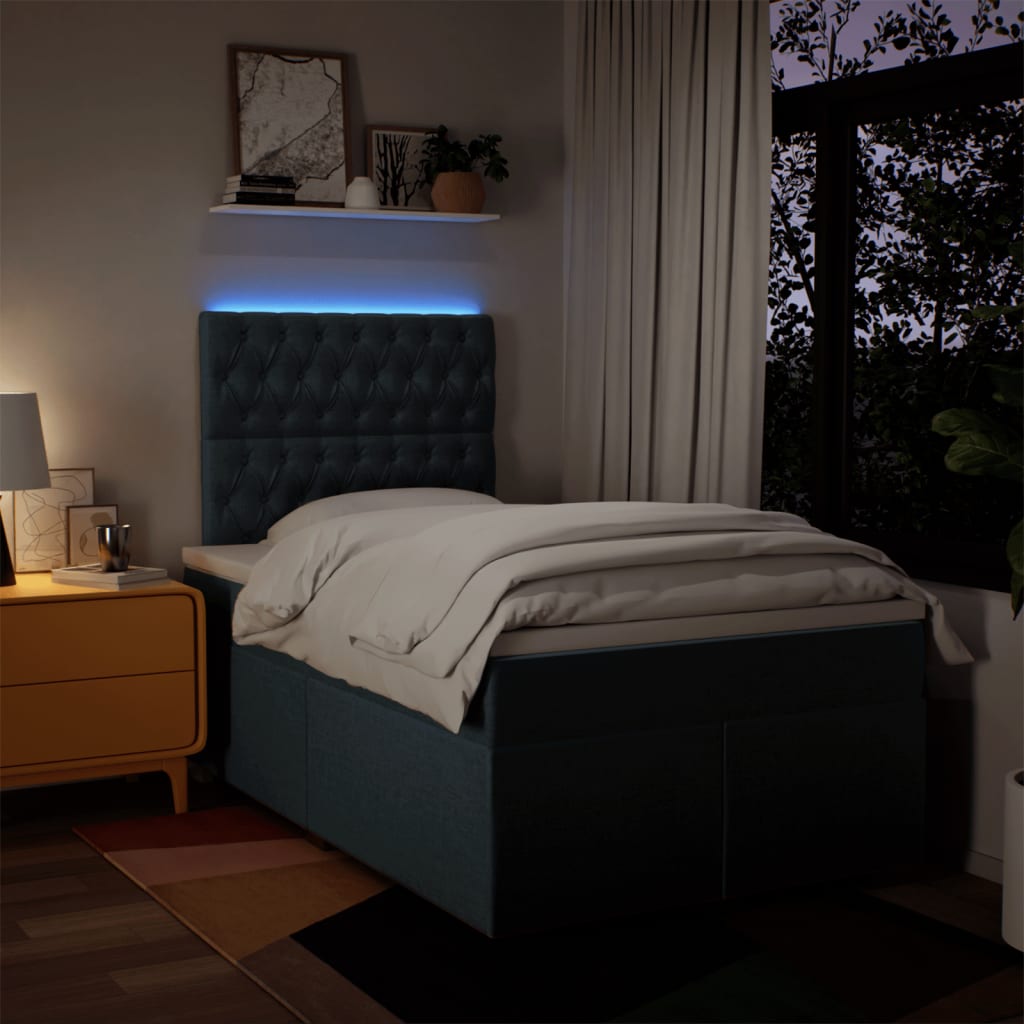 Giroletto a Molle con Materasso Blu 120x190 cm in Tessuto | homemem39