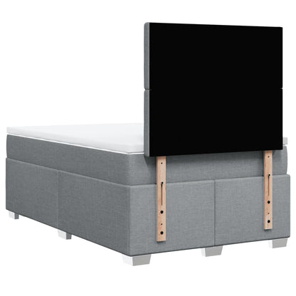 Giroletto a Molle con Materasso Grigio Chiaro 120x190cm Tessuto