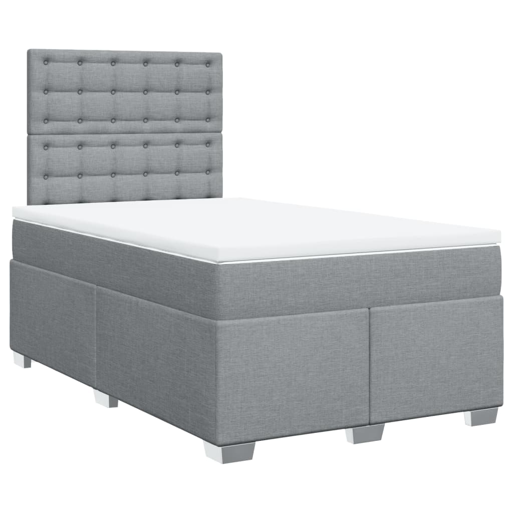 Giroletto a Molle con Materasso Grigio Chiaro 120x190cm Tessuto