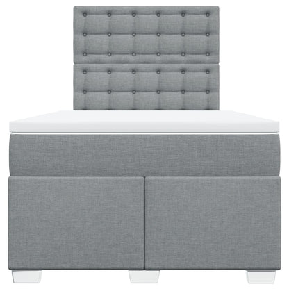 Giroletto a Molle con Materasso Grigio Chiaro 120x190cm Tessuto