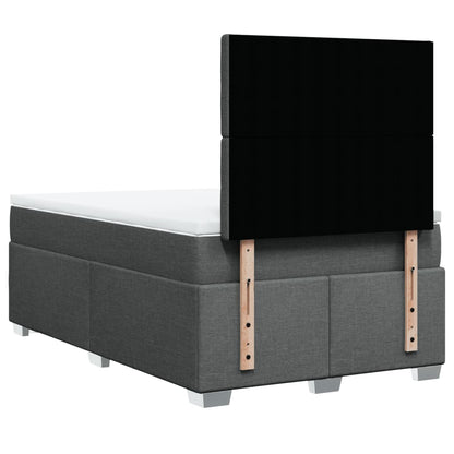 Giroletto a Molle con Materasso Grigio Scuro 120x190cm Tessuto