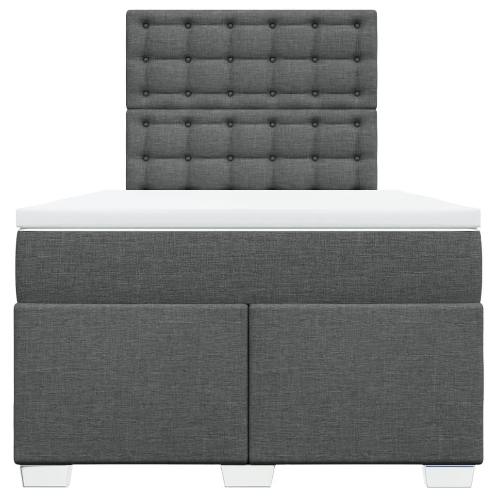 Giroletto a Molle con Materasso Grigio Scuro 120x190cm Tessuto
