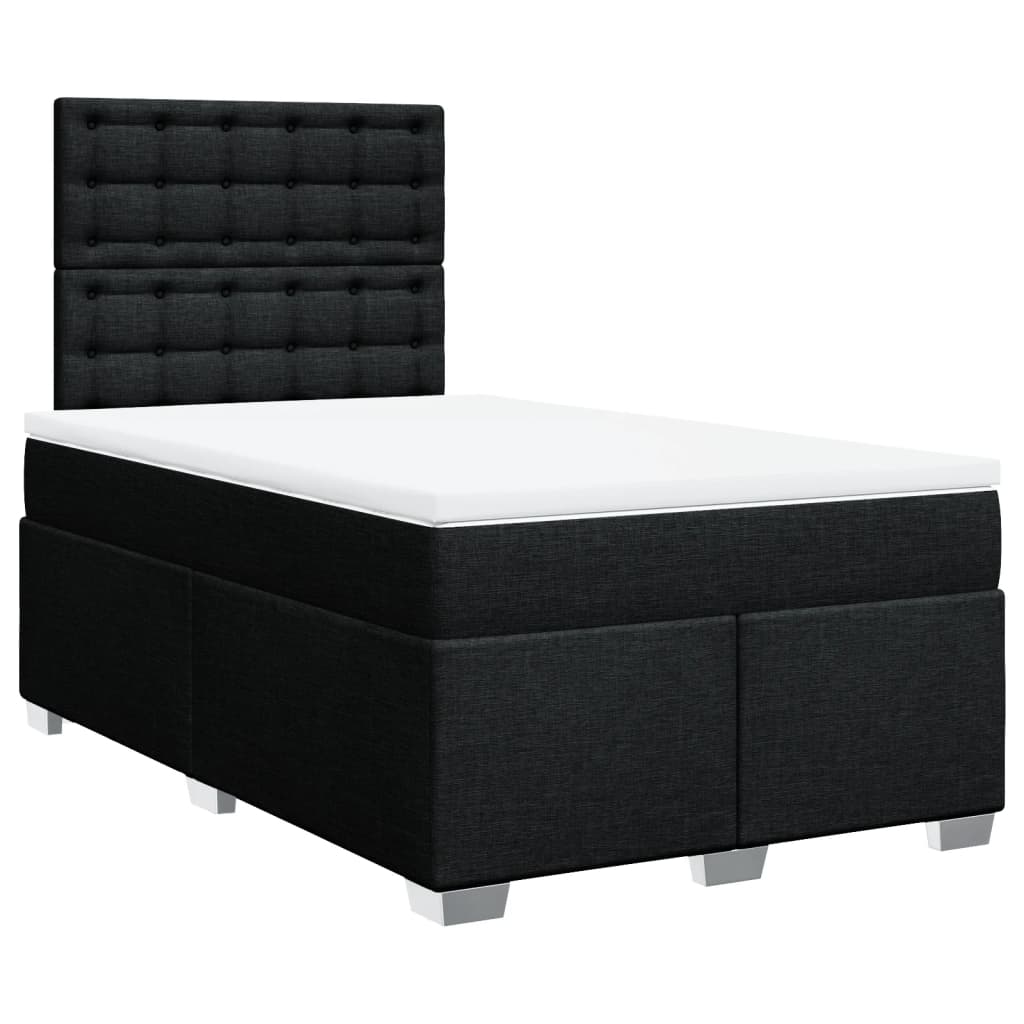 Giroletto a Molle con Materasso Nero 120x190 cm in Tessuto