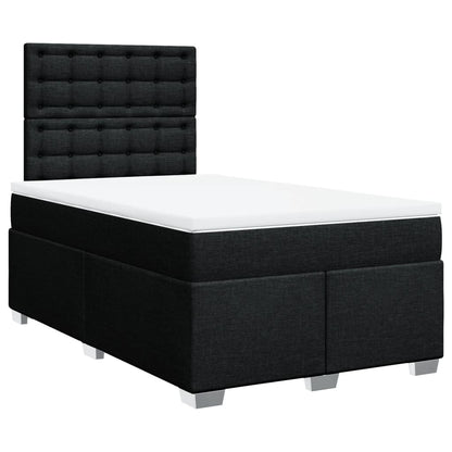 Giroletto a Molle con Materasso Nero 120x190 cm in Tessuto