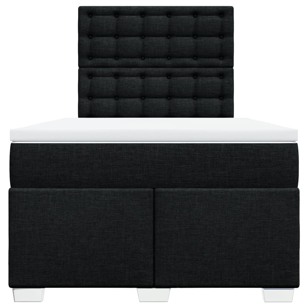 Giroletto a Molle con Materasso Nero 120x190 cm in Tessuto