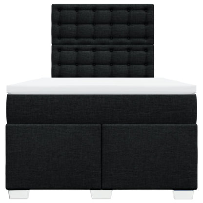 Giroletto a Molle con Materasso Nero 120x190 cm in Tessuto