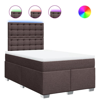 Giroletto a Molle con Materasso Marrone Scuro 120x190cm Tessuto | homemem39