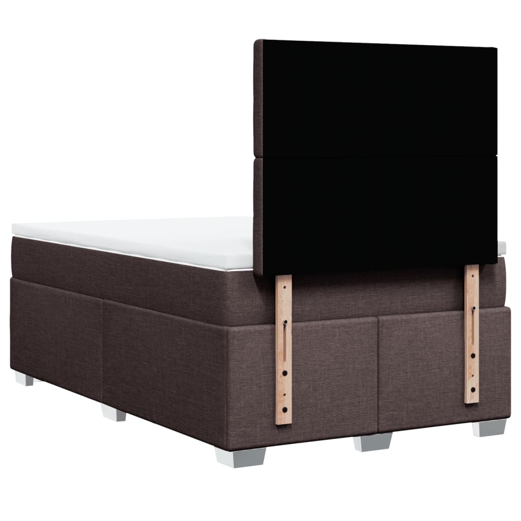 Giroletto a Molle con Materasso Marrone Scuro 120x190cm Tessuto