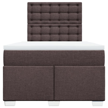 Giroletto a Molle con Materasso Marrone Scuro 120x190cm Tessuto