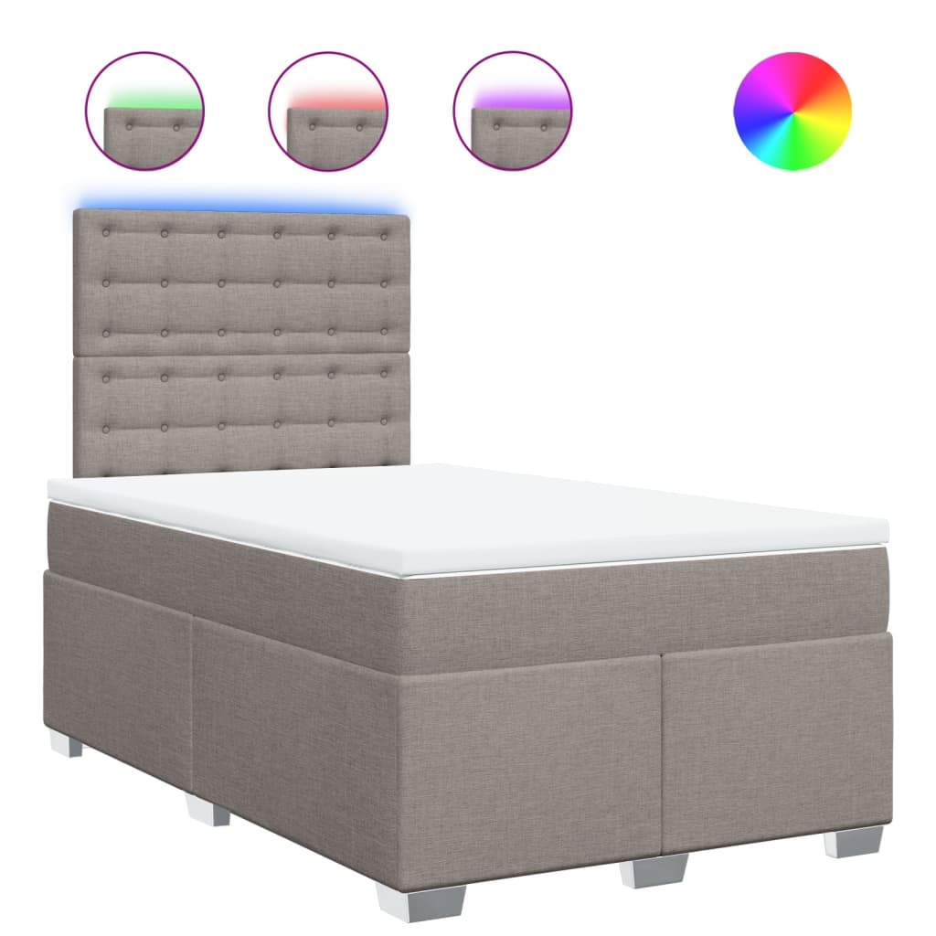 Giroletto a Molle con Materasso Tortora 120x190 cm in Tessuto | homemem39