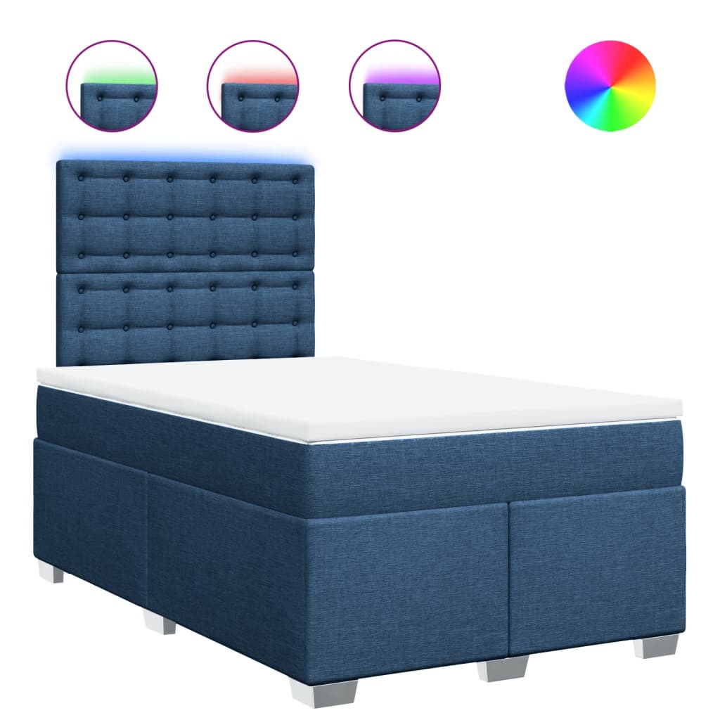 Giroletto a Molle con Materasso Blu 120x190 cm in Tessuto | homemem39