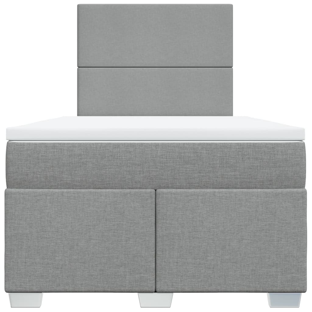 Giroletto a Molle con Materasso Grigio Chiaro 120x200cm Tessuto