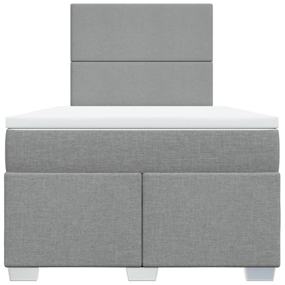 Giroletto a Molle con Materasso Grigio Chiaro 120x200cm Tessuto
