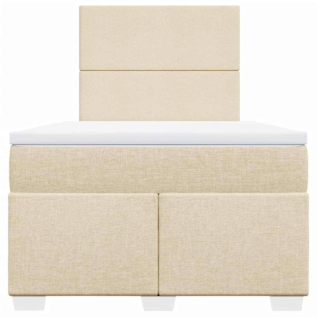 Giroletto a Molle con Materasso Crema 120x200 cm in Tessuto - homemem39