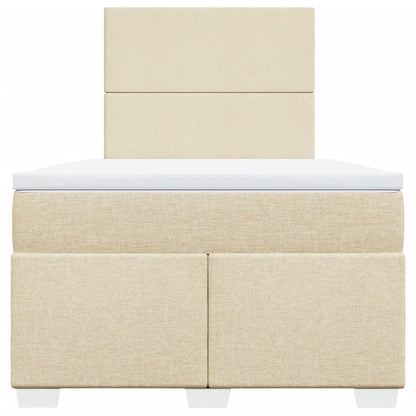 Giroletto a Molle con Materasso Crema 120x200 cm in Tessuto - homemem39