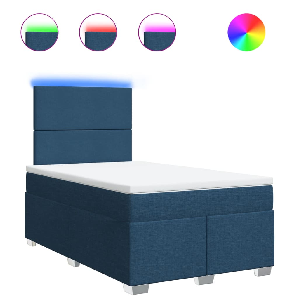 Giroletto a Molle con Materasso Blu 120x200 cm in Tessuto | homemem39
