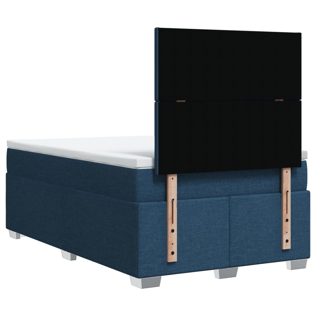 Giroletto a Molle con Materasso Blu 120x200 cm in Tessuto