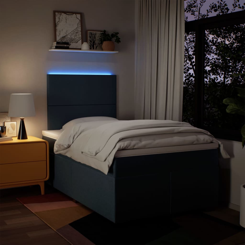 Giroletto a Molle con Materasso Blu 120x200 cm in Tessuto | homemem39
