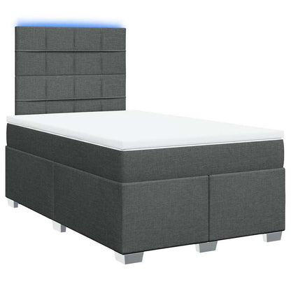 Giroletto a Molle con Materasso Grigio Scuro 120x200 cm Tessuto