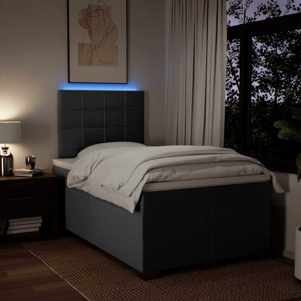 Giroletto a Molle con Materasso Grigio Scuro 120x200 cm Tessuto - homemem39