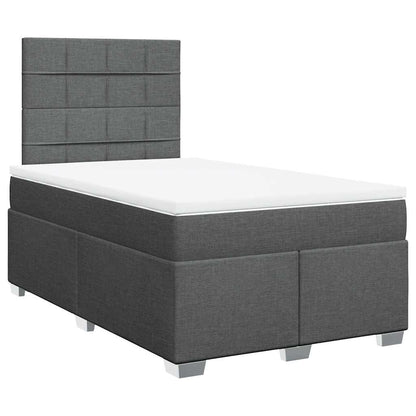 Giroletto a Molle con Materasso Grigio Scuro 120x200 cm Tessuto