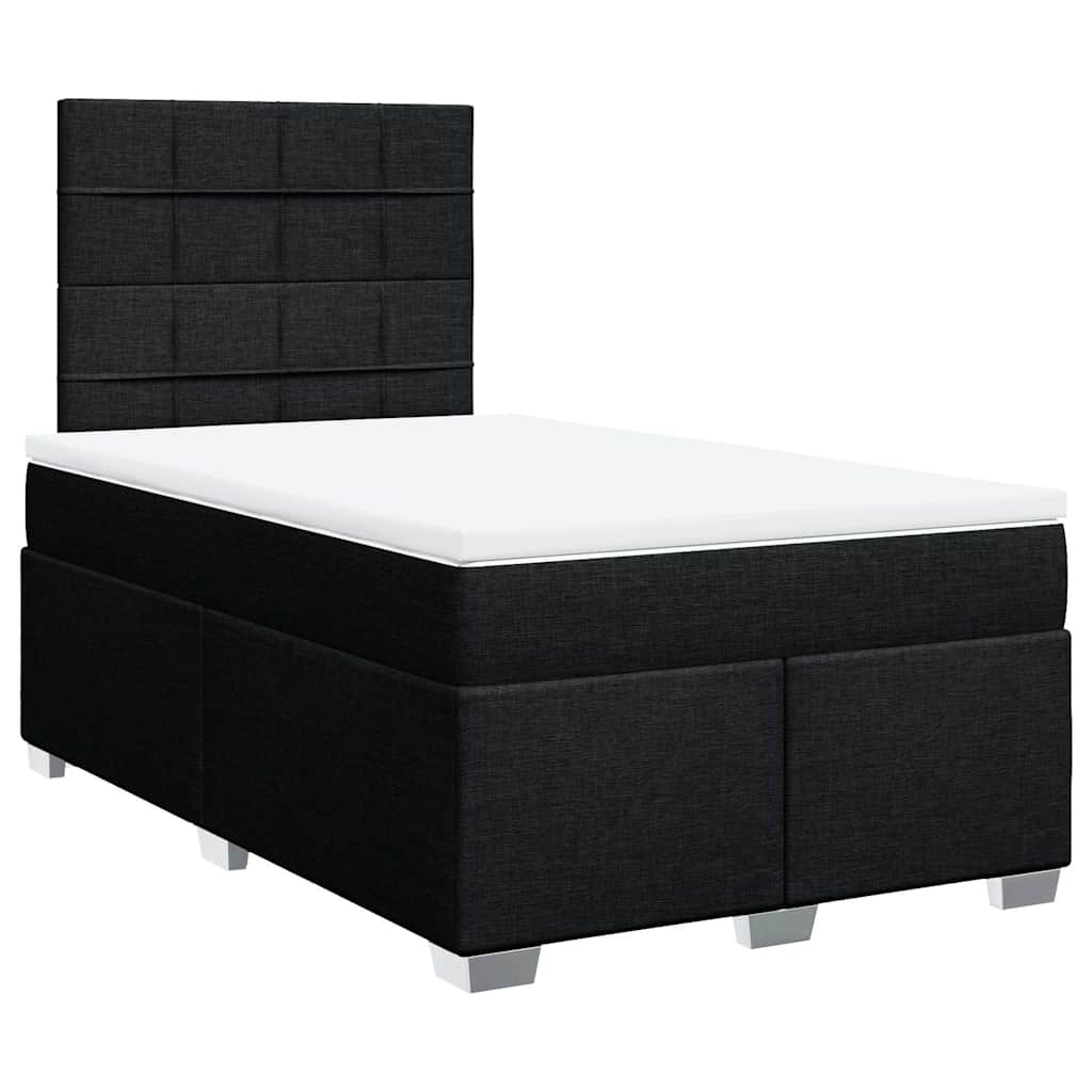 Giroletto a Molle con Materasso Nero 120x200 cm in Tessuto