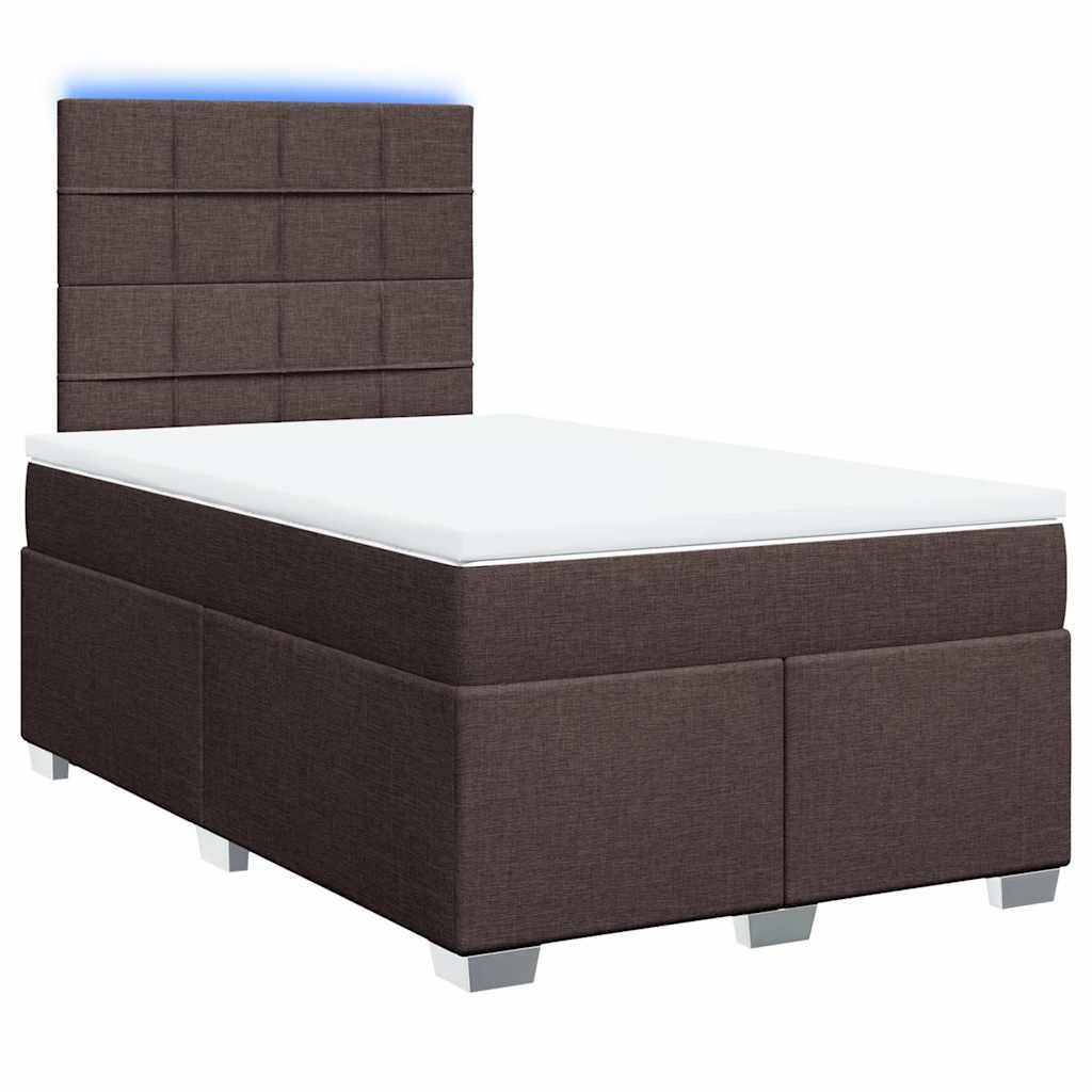 Giroletto a Molle con Materasso Marrone Scuro 120x200cm Tessuto | homemem39
