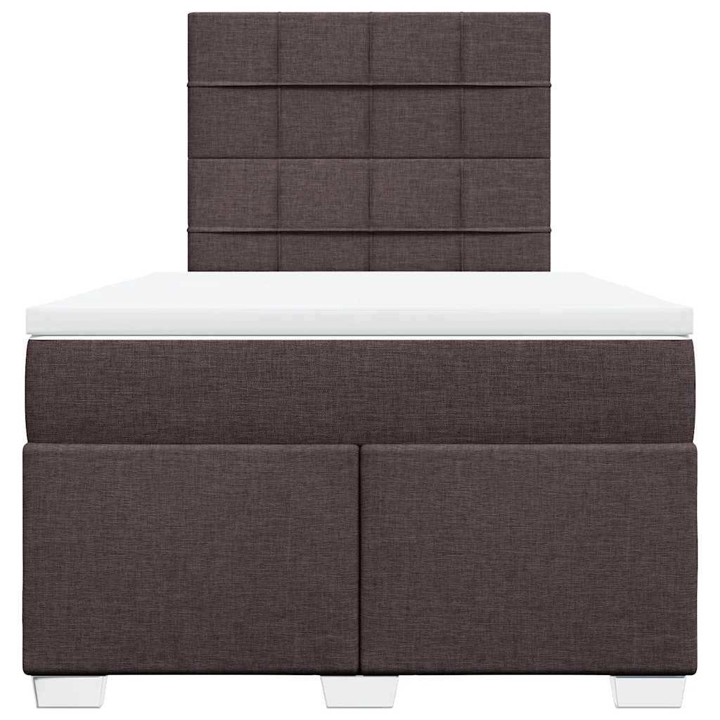 Giroletto a Molle con Materasso Marrone Scuro 120x200cm Tessuto
