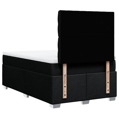 Giroletto a Molle con Materasso Nero 120x200 cm in Tessuto