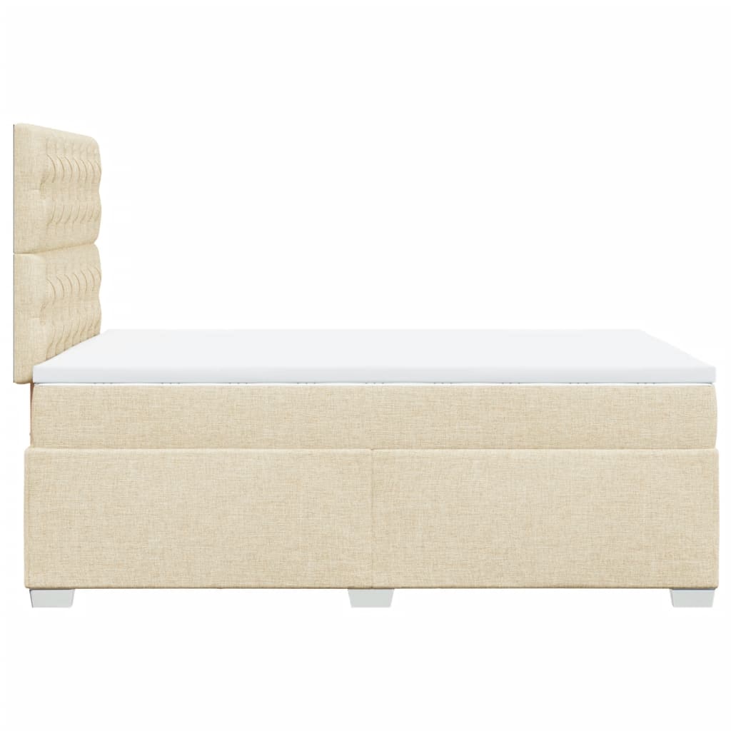 Giroletto a Molle con Materasso Crema 120x200 cm in Tessuto