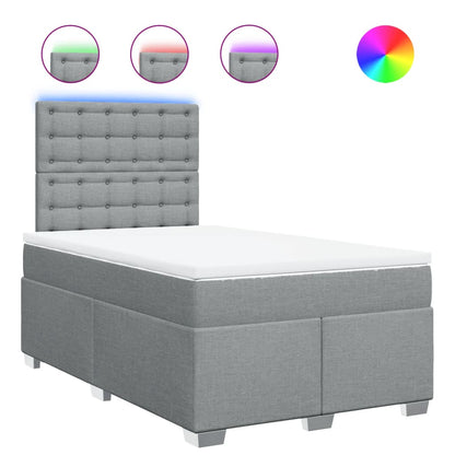 Giroletto a Molle con Materasso Grigio Chiaro 120x200cm Tessuto