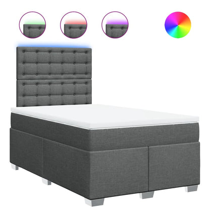 Giroletto a Molle con Materasso Grigio Scuro 120x200 cm Tessuto - homemem39