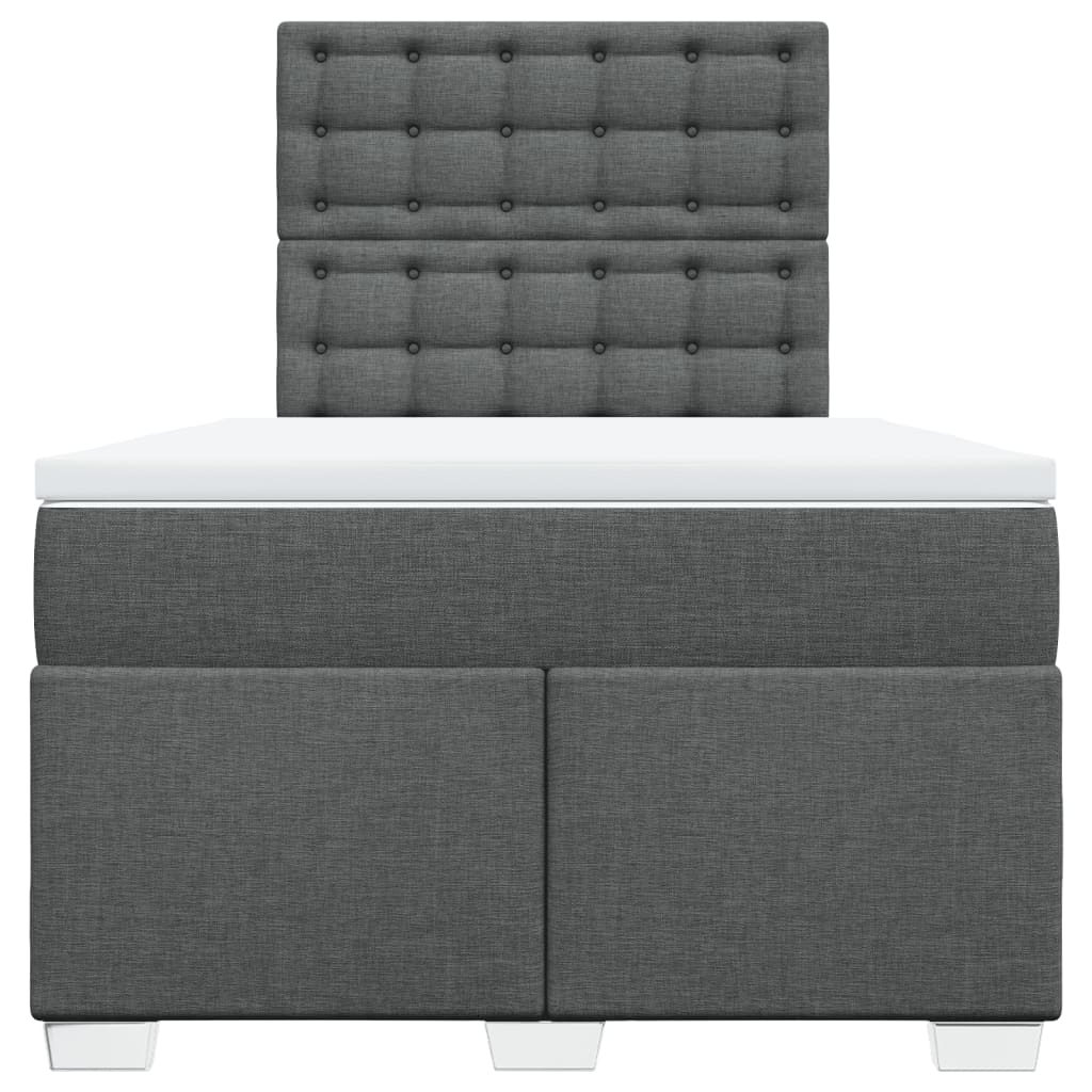Giroletto a Molle con Materasso Grigio Scuro 120x200 cm Tessuto