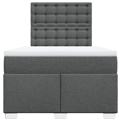 Giroletto a Molle con Materasso Grigio Scuro 120x200 cm Tessuto