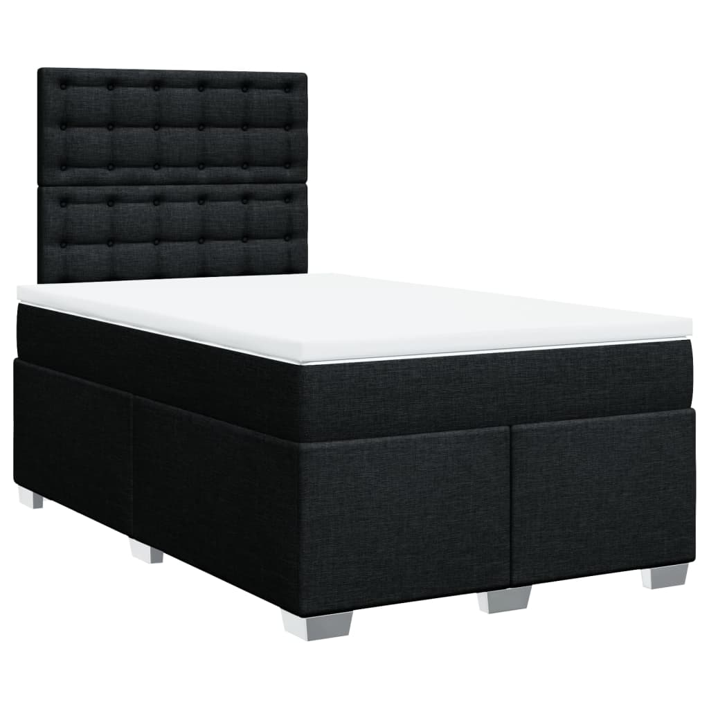 Giroletto a Molle con Materasso Nero 120x200 cm in Tessuto
