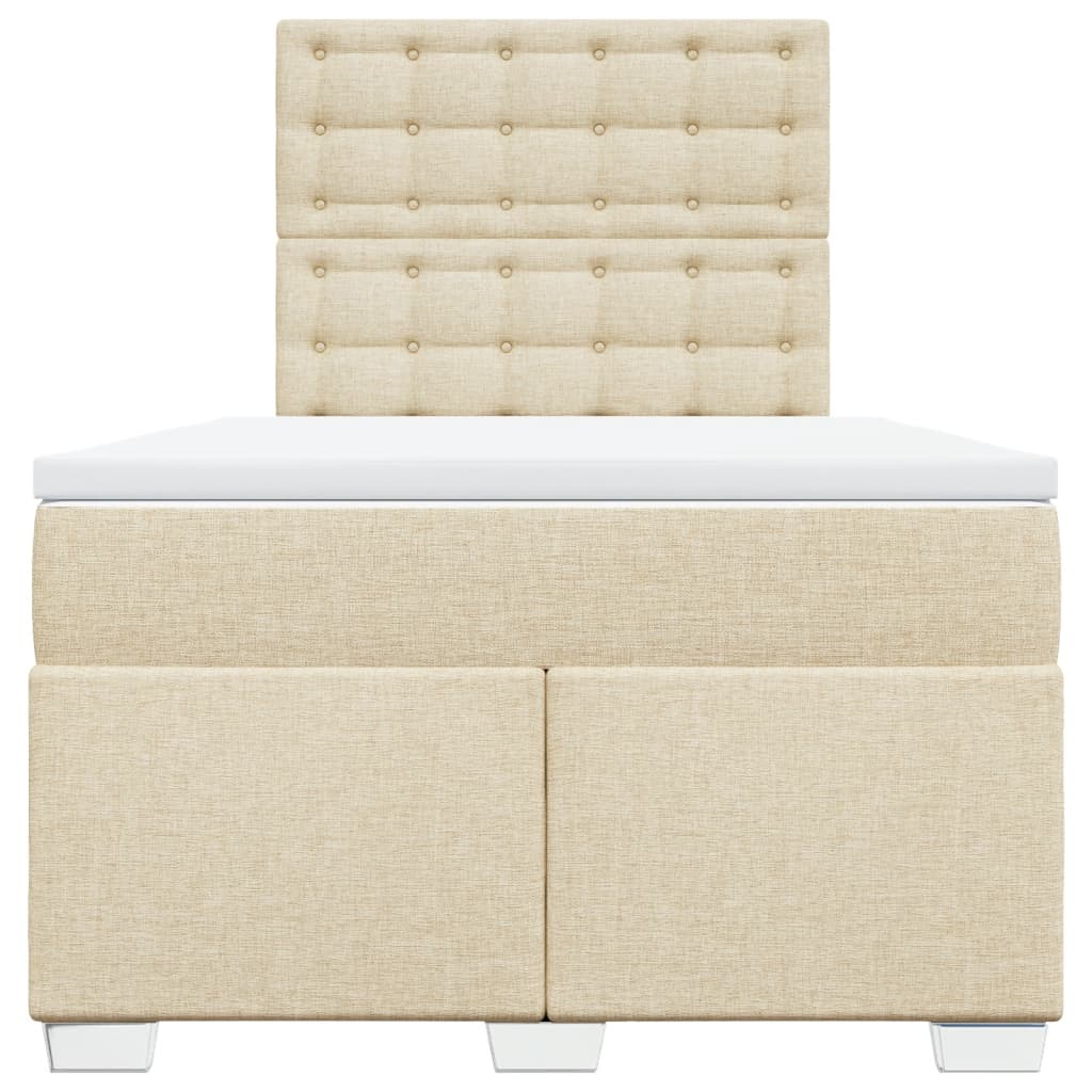 Giroletto a Molle con Materasso Crema 120x200 cm in Tessuto - homemem39