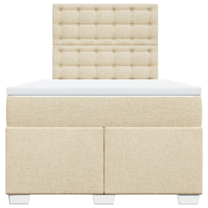 Giroletto a Molle con Materasso Crema 120x200 cm in Tessuto - homemem39