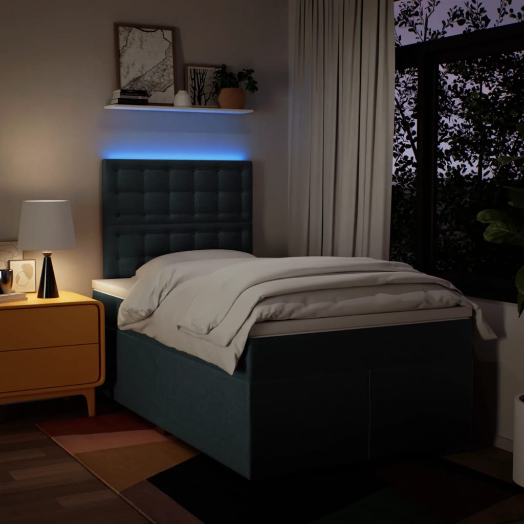 Giroletto a Molle con Materasso Blu 120x200 cm in Tessuto | homemem39